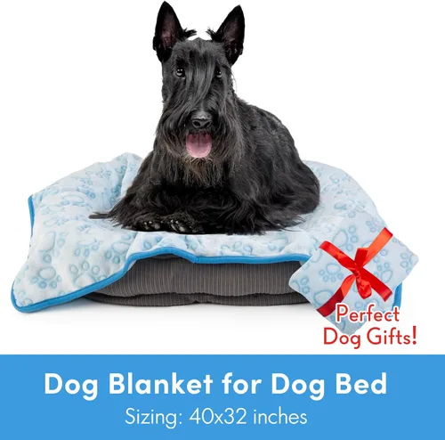Miniatura 8 de Manta Azul para Perro para Accesorios de Cachorro Macho, Cosas Azules para Perro para Gatitos Pequeños de Interior, Suministros Esenciales Lavables