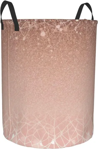 Miniatura 2 de Cesta circular con estampado de oro rosa, impermeable, cesta organizadora de lavandería, con asas, para ropa, juguetes, pequeña