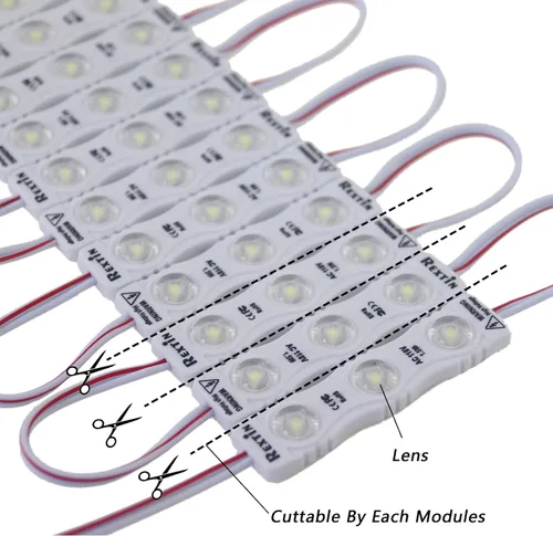 Miniatura 2 de Super Bright 100 unids 110V 2835 3 LED Module Storefront Lights Blanco 1.5W Luz decorativa impermeable para letreros de letras publicitarias