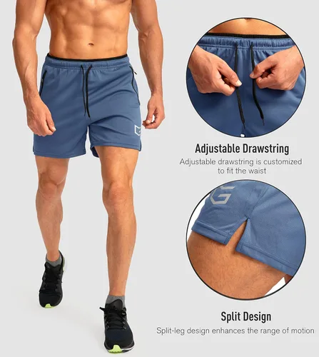 Miniatura 5 de G Gradual Pantalones cortos de correr para hombre con bolsillos con cremallera secado rápido gimnasio entrenamiento atlético pantalones cortos de 5