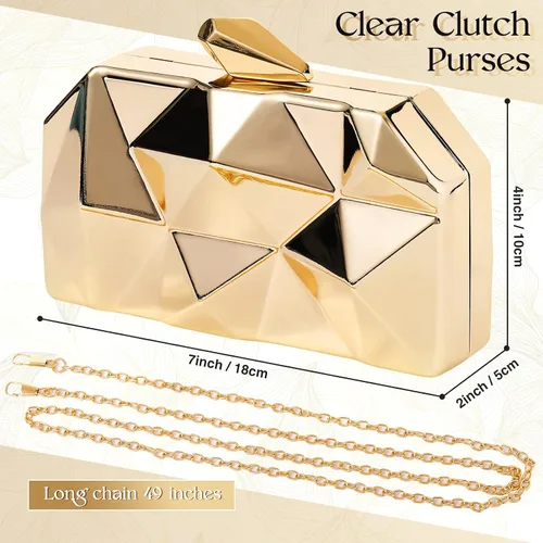 Miniatura 3 de 5 piezas de bolso de mano para mujer, monederos de noche de graduación, bolso metálico para banquete de boda, juego de joyas retro