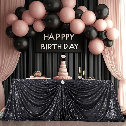 Miniatura 76 de PartyDelight Mantel de lentejuelas redondo de 50 pulgadas, color dorado claro, adorno de mesa para decoración de bodas, fiestas, cumpleaños