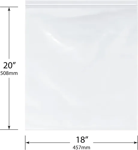 Miniatura 2 de Plymor 18" x 20" (paquete de 50), bolsas de plástico con cierre de cremallera resistente de 4 mil