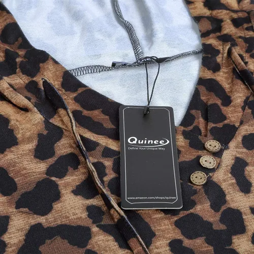 Miniatura 6 de QUINEE sudadera con capucha para mujer de manga larga a cuadros, bloque
