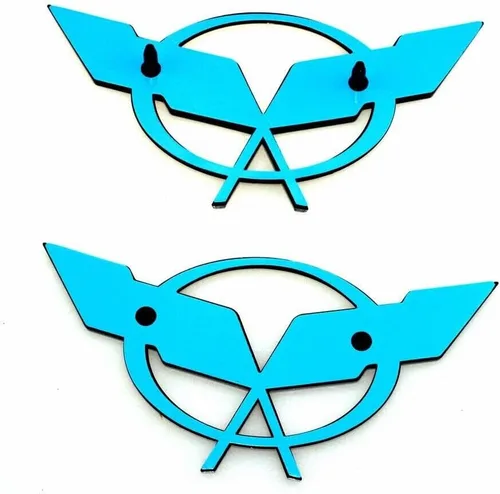 Miniatura 5 de Juego de pares de banderas cruzadas delanteras y traseras, emblemas de repuesto para Corvette C5 1997-2004 19207384 19207385