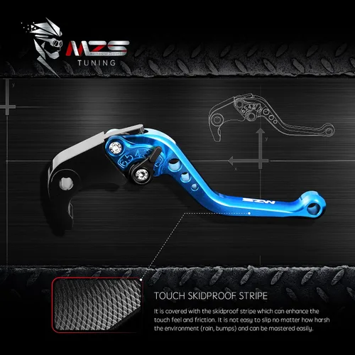 Miniatura 5 de MZS - Palancas de embrague/freno cortas ajustables p/moto, azul, CNC, compatibles con Z900 17-24 / Z650 Z650RS EX650 ER6F 17-25 / Vulcan S 650 15-25