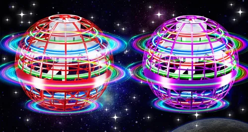 Miniatura 14 de Vantexi Juguete de bola de orbe volador, LED de paracaídas actualizado 2026, mini bola de gravedad mágica controlada a mano, boomerang de globo Rojo