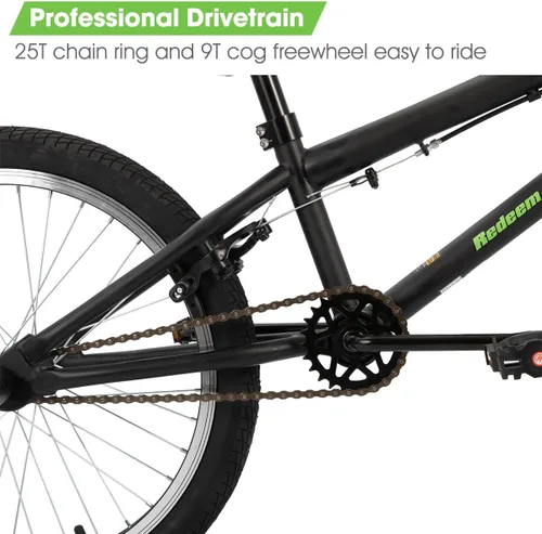 Miniatura 7 de HILAND 20 inch Kids BMX Bicycle for Boys Girls Age 5-12 Years Old, 360 Degree Gyro & 4 Pegs, Kids Bike for Beginner-Level to Advanced Riders