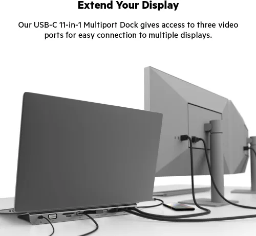 Miniatura 6 de Belkin USB C Hub, 8-in-1 Multi-Port Hub 100W - Dual Display Support for Windows & Chromebook + Mirrored Support for macOS w/Monitor Privacy