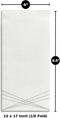 Miniatura 3 de Paquete de 100 toallas de mano de papel para invitados con sensación de lino, toallas de papel desechables súper absorbentes para baño, fiesta