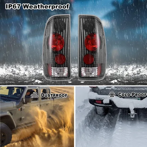 Miniatura 6 de Nixon Offroad Conjunto de luces traseras para Ford F150/F250 1997-2003, 1997-2003 Ford F-350 luces traseras, lámparas traseras para F250-F350