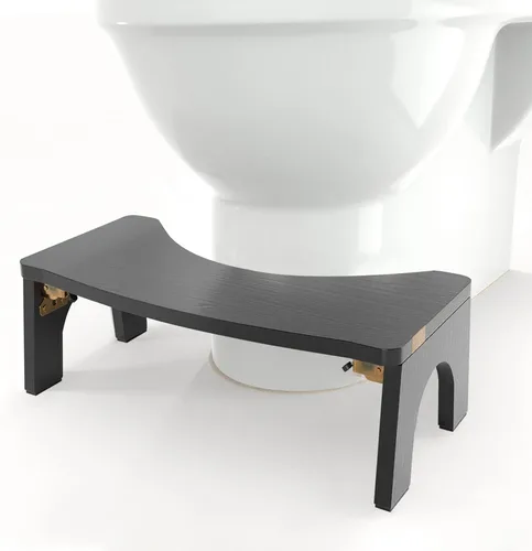 Taburete de inodoro de madera, plegable para adultos, 7 pulgadas, extra resistente y ancho, taburete de madera con pies antideslizantes, 380 libras,