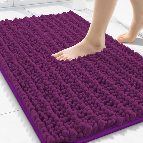 Miniatura 31 de Smiry Alfombras de Baño 24x16 pulgadas, Alfombras de Baño de Chenilla Extra Suaves y Absorbentes, Respaldo de Goma Antideslizante, Lavable a Máquina