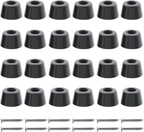 Miniatura 6 de 24 piezas de topes redondos de goma para pies, 1" (25mm) de ancho x 1/2" (13mm) de alto, pies de tabla de cortar antideslizantes con tornillos, pies