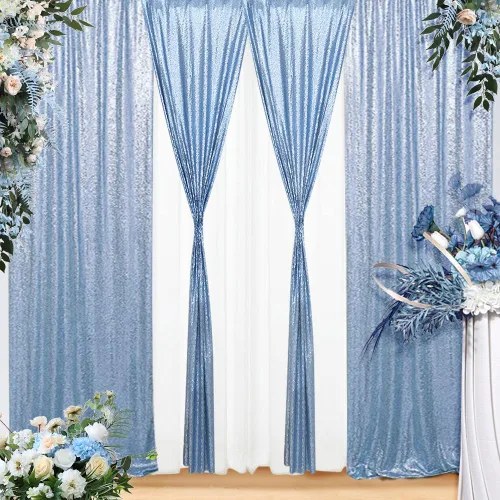 Miniatura 37 de Eternal Beauty Cortinas de fondo de lentejuelas rosadas, 2 paneles de 2 x 8 pies para San Valentín, Navidad, fiesta, cumpleaños, fotografía, boda
