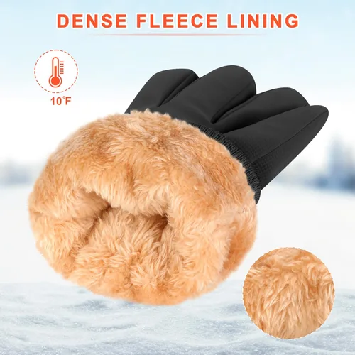 Miniatura 3 de ihuan Guantes de invierno impermeables a prueba de viento para hombre y mujer, guantes cálidos para clima frío, dedos con pantalla táctil