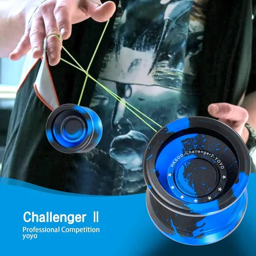 Miniatura 4 de C2 Yoyo - Yoyos profesionales sensibles, principiantes y adultos, yoyos de doble función, yoyo de metal con bolsa, guantes, 10 cuerdas de yoyo y kit