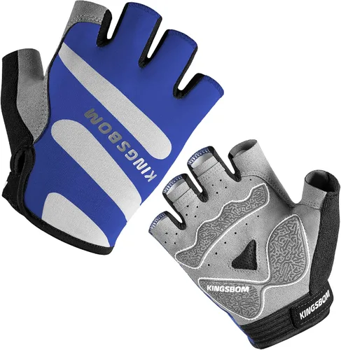 KINGSBOM Guantes de ciclismo transpirables, guantes de bicicleta que absorben los golpes con almohadilla de gel de silicona ligera, guantes de