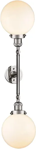 Miniatura 3 de Innovations 208-PN-G201-8-LED 2 luces vintage regulable LED accesorio de baño, níquel pulido