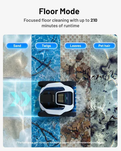 Miniatura 6 de Spino E1 - Limpiador robótico inalámbrico para piscina, robot de piscina para limpieza de paredes y líneas de flotación, camino de arco inteligente