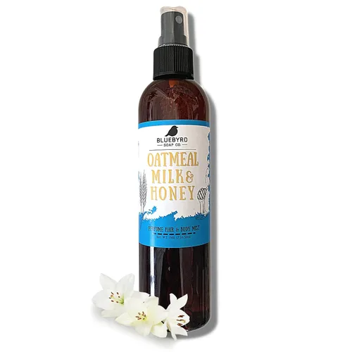 Bluebyrd - Fragancia corporal y capilar con leche de avena | Perfume corporal sin alcohol con notas de vainilla dulce y cálida, belleza vegana, sin