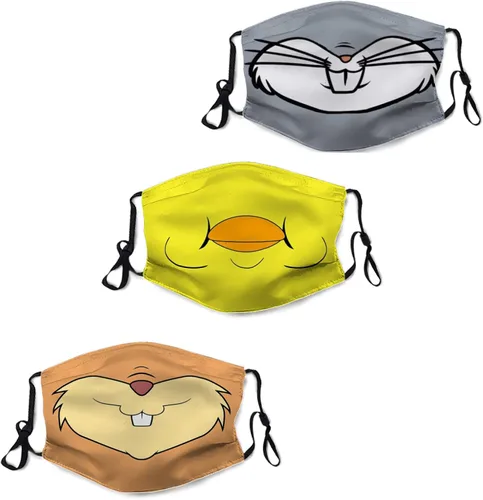 Juego de 3 mascarillas de Navidad para hombres y mujeres, máscara de anime lavable, repetible, ajustable, para niños, adultos, pasamontañas, F