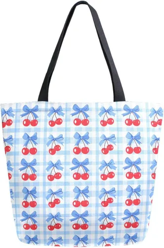 Miniatura 17 de SUABO Bolsa de asas de cocina reutilizable para comestibles, bolsa de compras de lona para exteriores Cactus
