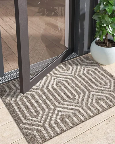 Miniatura 9 de DEXI - Alfombras para puerta de entrada, antideslizante, lavable, absorbente, resistente a la suciedad en el interior, alfombra de entrada de perfil