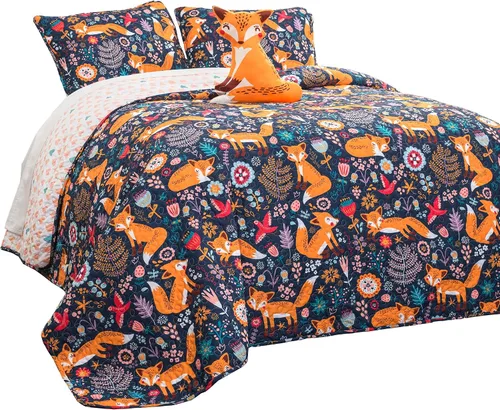 Miniatura 7 de Lush Decor 16T000548 Pixie Fox - Juego de cama (3 piezas), color azul marino, cama individual