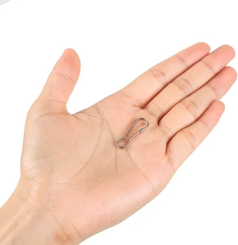 Miniatura 2 de Newflager Paquete de 100 ganchos de resorte de metal de acero inoxidable 304, ganchos de clip de cordón inoxidables, ideales para llavero, tarjeta