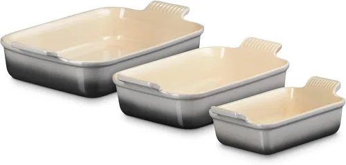 Miniatura 6 de Le Creuset - Set de 3 platos rectangulares de cerámica Heritage, alcachofa