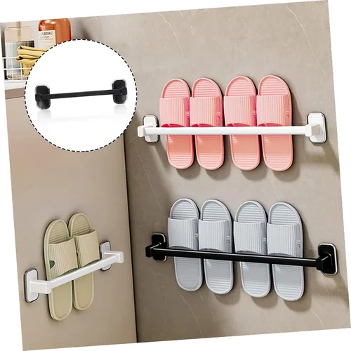 Miniatura 2 de Zapatero para almacenamiento de zapatos, con ventosa, soporte para toallas, soporte de pared, toallero de esquina para armario, baño, zapatero