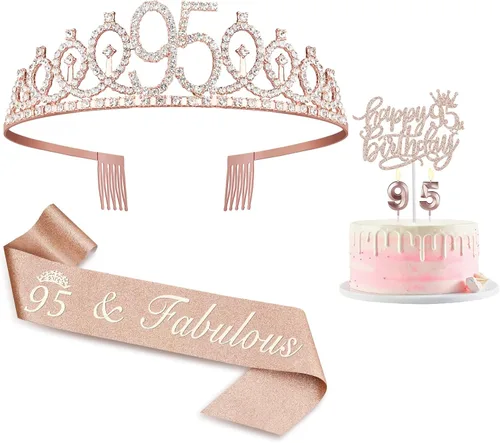 Miniatura 15 de Decoraciones de cumpleaños de 3 años para niñas; banda, corona/tiara, velas y adorno para pastel de cumpleaños de 3 años; regalos y decoraciones