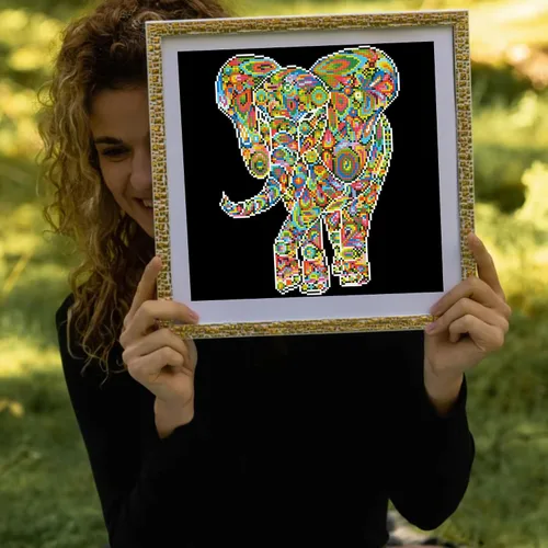 Miniatura 4 de DIAMOND DOTZ Kaleidoscope Walk - Kit de pintura de diamante de elefante para adultos, kits de arte de diamantes, un kit de manualidades creativo