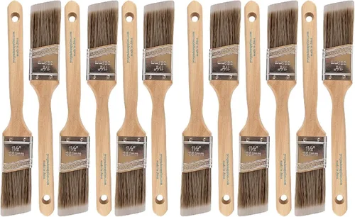 Miniatura 6 de Vermeer Pinceles de pintura, paquete de 6, pinceles de banda angular de 1.5 pulgadas para todas las pinturas y manchas de látex, óleo, mejoras