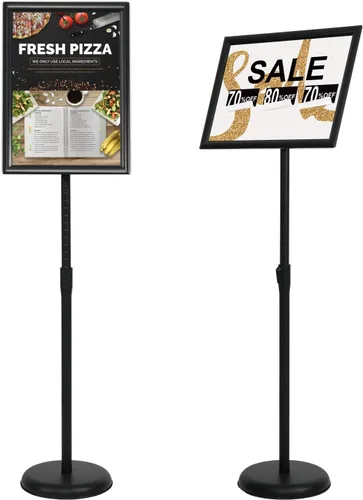 Miniatura 18 de 6 paquetes de soporte de cartel de pie ajustable de 11x17 pulgadas, soporte de pie para carteles de pie de alta resistencia con marco de apertura