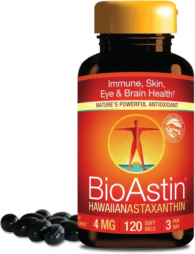 Nutrex Hawaii BioAstin Astaxantina hawaiana - 4 mg, 120 cápsulas blandas - Suplemento antioxidante premium Farm-Direct para apoyar la salud de los