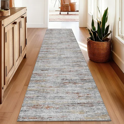 Miniatura 47 de Alfombras para pasillos antideslizantes 2x8, alfombra de pasillo moderna lavable para entrada, alfombra de piso suave resistente a manchas para Gris