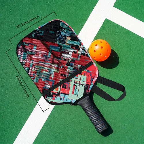 Miniatura 7 de HEYSKAY Pickleball Paddle Cover Pickleball Racket Sleeve Bag with Handle Strap Pickle-Ball Equipment Protective Paddle Sleeve with Mesh Pocket rojo