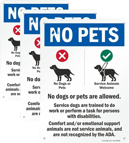 Miniatura 12 de SmartSign Paquete de 4 etiquetas adhesivas de animales de apoyo emocional de 7 x 5 pulgadas con símbolos de perro, poliéster laminado de 5 mil