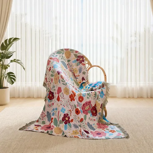 Miniatura 2 de Manta Decorativa Bohemia - Mantas Decorativas de Algodón 100% Suave y Transpirable, 50"x60" Colcha de Algodón Muselina Ligera de 4 Capas, Estampado