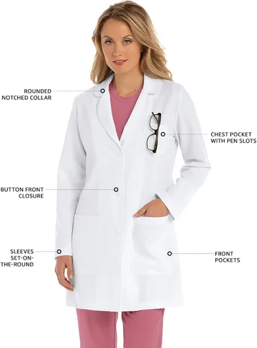 Miniatura 4 de Grey's Anatomy Signature - Abrigo de laboratorio profesional de manga larga para mujer