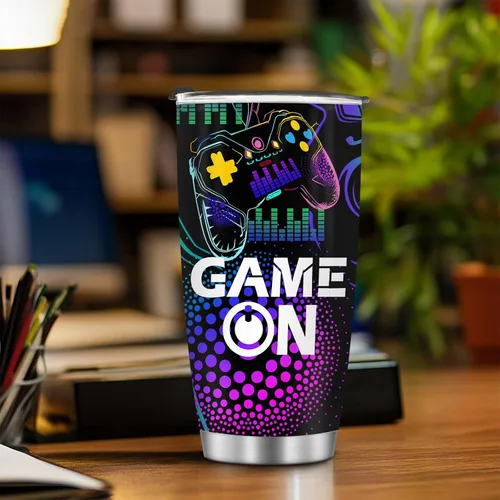 Miniatura 2 de Jekeno Taza de Jugador para Chicos - Taza de Juego de 20oz de Acero Inoxidable para Niños, Adolescentes, Hombres, Hijo, Papá, Novio, Esposo, Padre