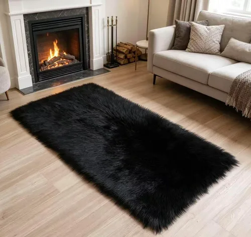 Miniatura 24 de Alfombra de piel sintética de 2 x 6 pies, color beige, lavable a máquina, súper suave, esponjosa, alfombra de piel de oveja mullida para dormitorio