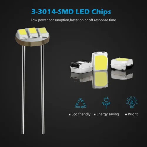 Miniatura 4 de Partsam 20pcs 0.185 in-12v coche blanco mini bombillas lámparas indicador racimo velocímetro iluminación de fondo