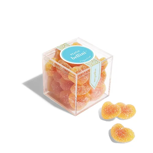 Sugarfina Peach Bellini - Cubo de caramelo pequeño, gomitas, 3.6 onzas, 1 unidad