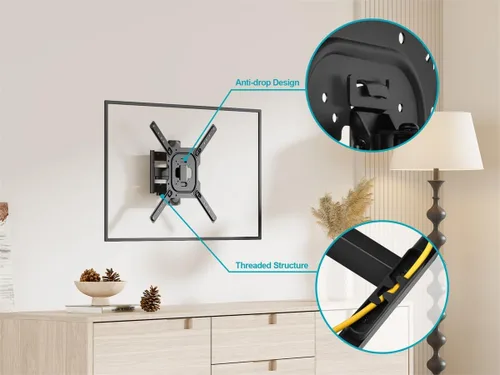 Miniatura 5 de Monoprice Soporte de pared para TV de movimiento completo comercial para televisores de 24" a 55" de hasta 77 libras, Max VESA 400x400, certificado