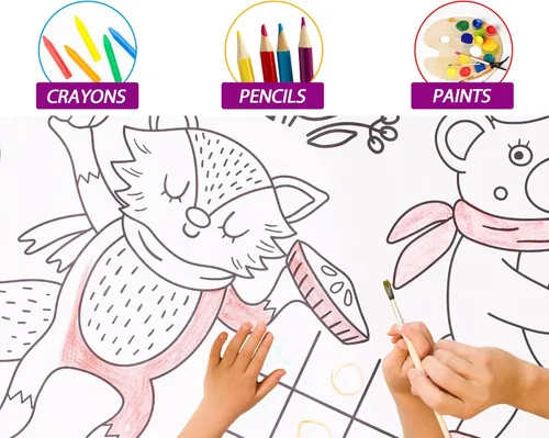 Miniatura 3 de Wiooffen 2 pósteres gigantes de Acción de Gracias para colorear de 82 x 47 pulgadas para niños, papel de otoño grande en color en papel, cubierta