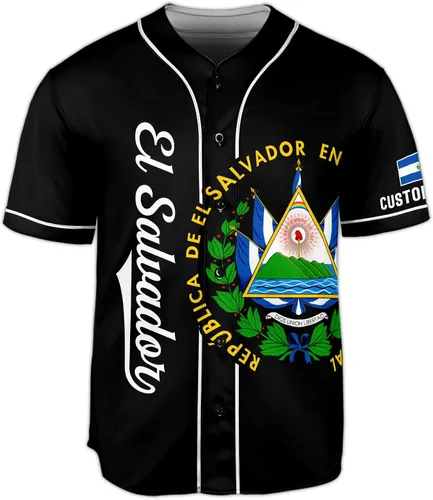 Miniatura 4 de CHIARA CONTI11 El Salvador Jersey Béisbol, Camiseta de fútbol de El Salvador, Camiseta de béisbol personalizada de El Salvador Hombres