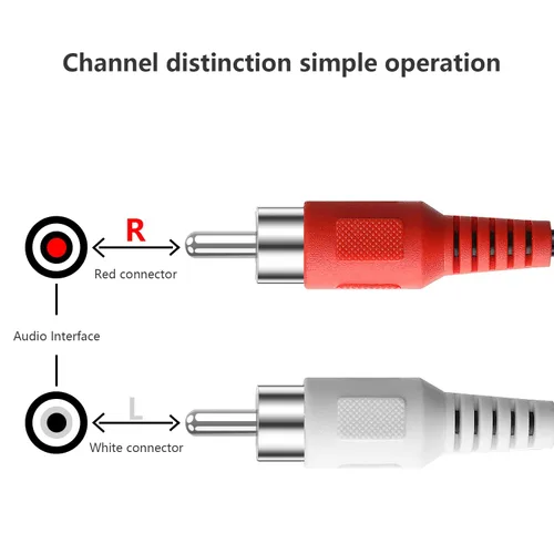 Miniatura 3 de Cables RCA, 2RCA macho a 2RCA macho, cable de subwoofer de audio estéreo doble blindado para cine en casa, HDTV, amplificador, sistemas de alta